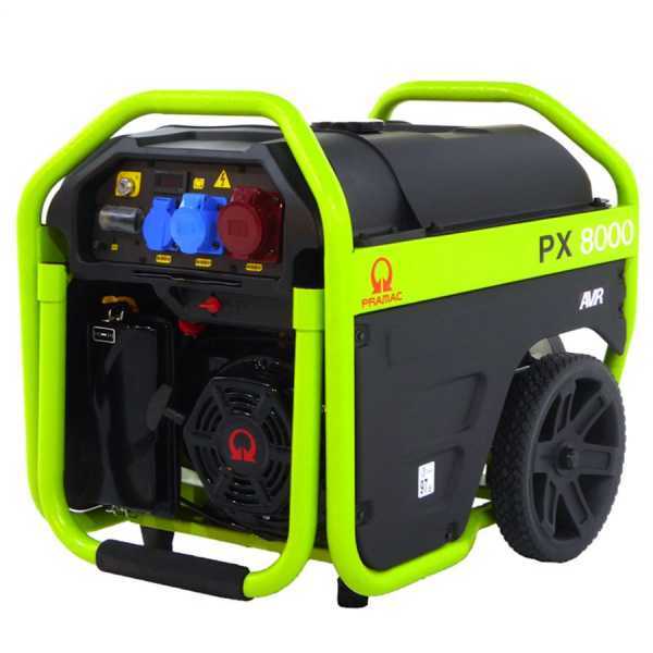 Pramac PX 8000 - Generatore di corrente 4 kW trifase a benzina - Carrellato - Avv. elettrico