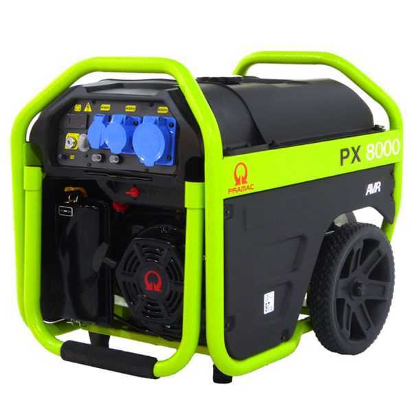 Pramac PX 8000 - Generatore di corrente 4,5 kW monofase a benzina - Carrellato - Avv. elettrico