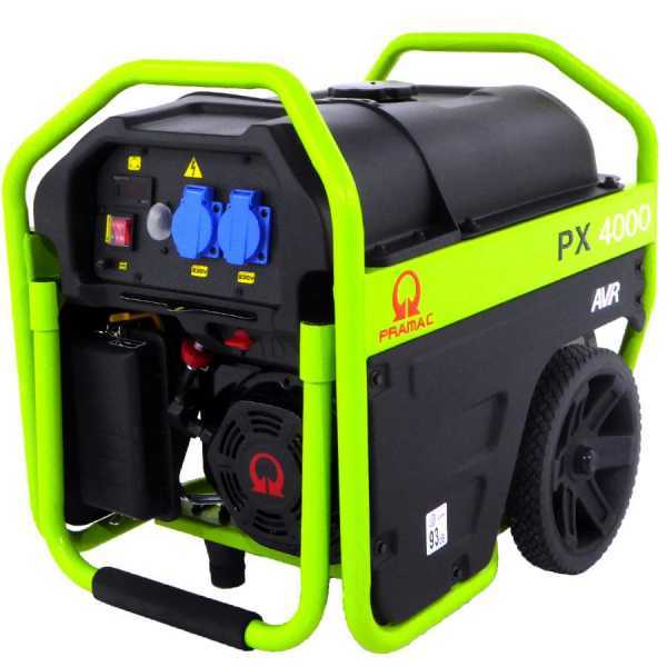 Generatore di corrente 2,3 kW monofase a benzina Pramac PX 4000 - carrellato