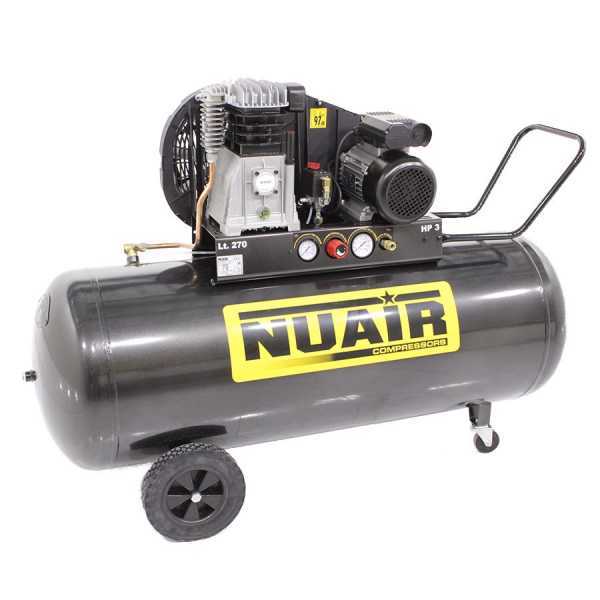 Nuair B 3800B/3M/270 TECH - Compressore aria elettrico a cinghia - motore 3 HP - 270 lt