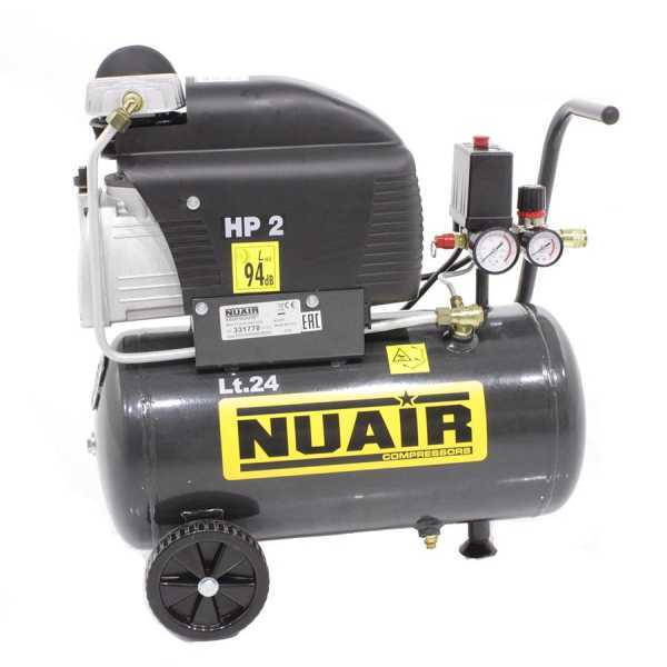 Compressore elettrico carrellato Nuair FC2/24 motore 2 HP - 24 lt - aria compressa NuAir