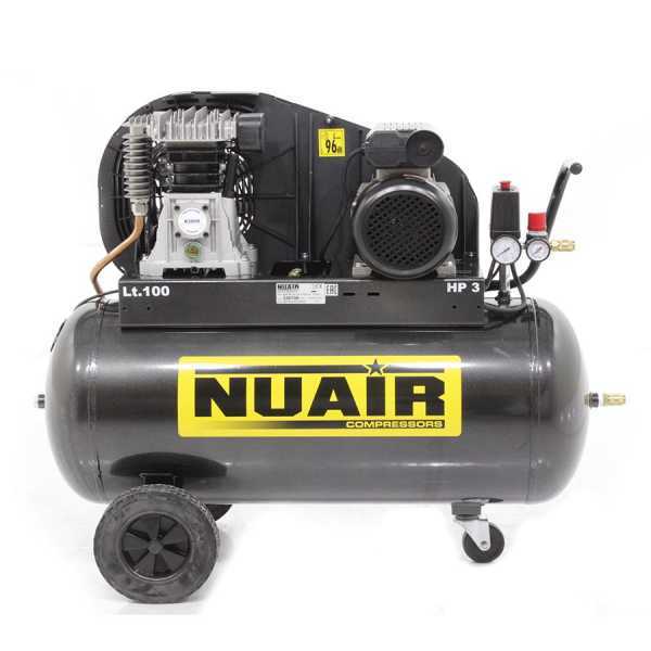 Compressore aria elettrico a cinghia Nuair B2800B/100 CM3 motore 3 HP - 100 lt NuAir