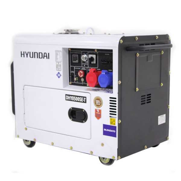 Hyundai  DHY8500SET - Generatore di corrente 5,5 kW FullPower diesel silenziato - Avv. elettrico