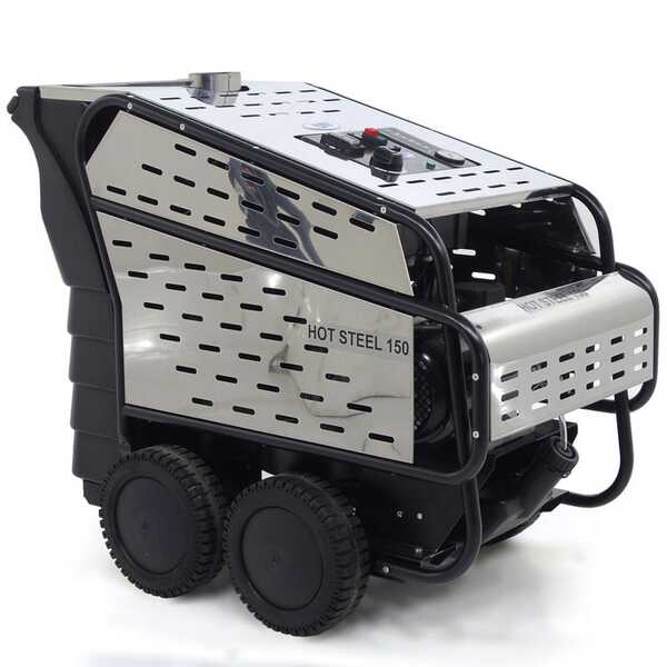ITM - HOT STEEL 150/15 - Idropulitrice professionale triale ad acqua calda - trifase - 150 bar - 900 l/h - INOX