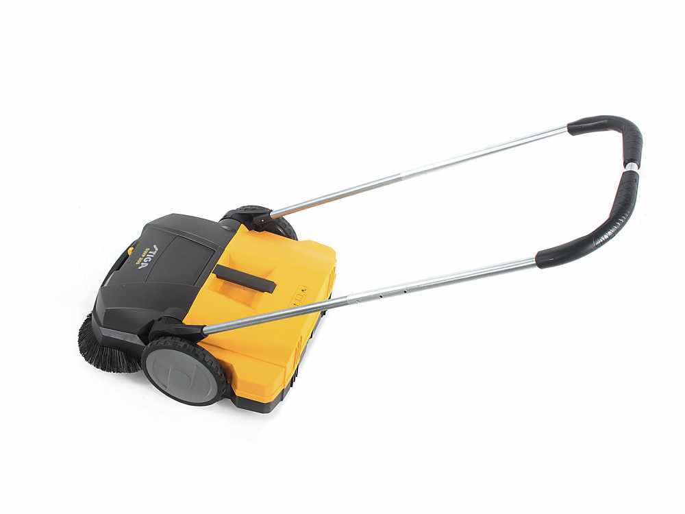 Spazzatrice Manuale A Spinta Con Raggio 55cm - Contenitore 25lt, Spazzole Regolabili E Manico Orientabile - Foto 2