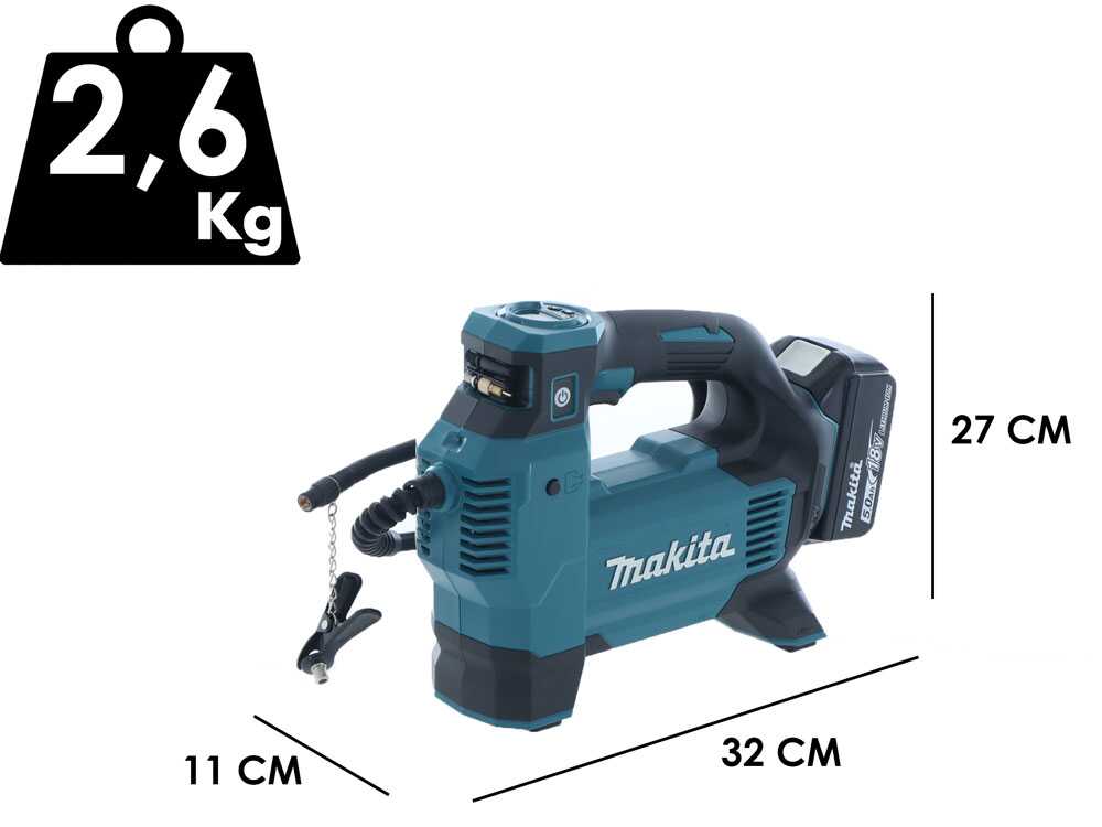Compressore D'Aria A Batteria 18V Per Makita - Pompa Elettrica Portatile 160 PSI Con Alimentatore 12V