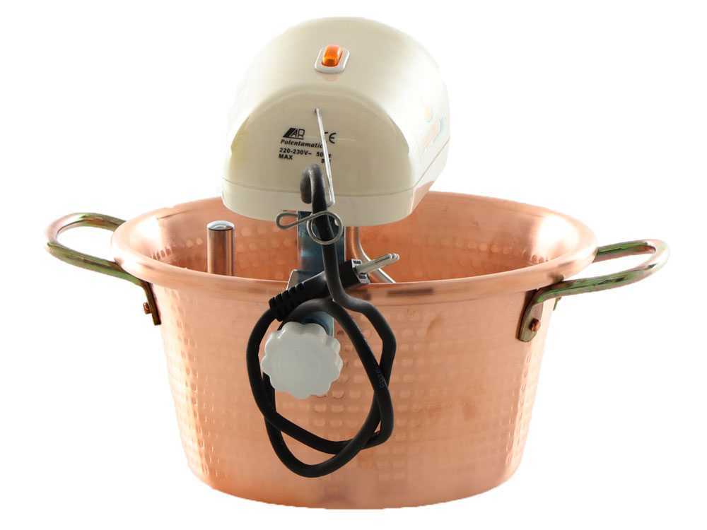 Paiolo Per Polenta Lar Polentamatic In Rame - Con Motore Elettrico, Diametro 24 Cm, Cottura Automatica