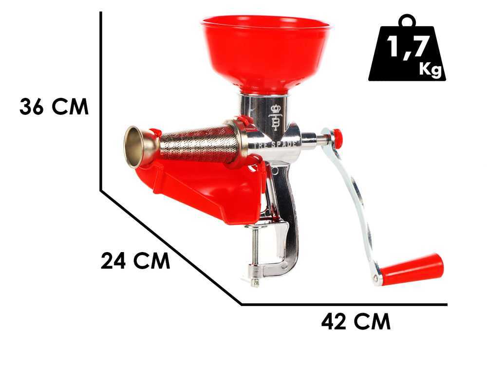 Spremipomodoro Manuale Reber 8602N - Per Passate E Marmellate, Rosso/Grigio - Foto 2