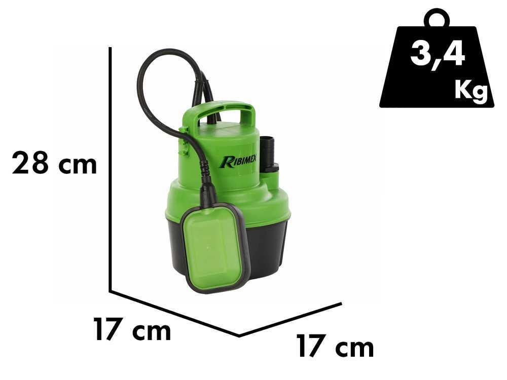 RIBIMEX Pompa Sommersa Per Acque Salate 250W - Portata 4500 L/h, Cavo 10 M, Profondità Max 5 M