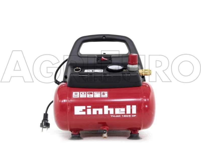 Einhell TH-AC 190/6 OF - Compressore aria elettrico compatto portatile - Motore 1.5 HP - 6 lt