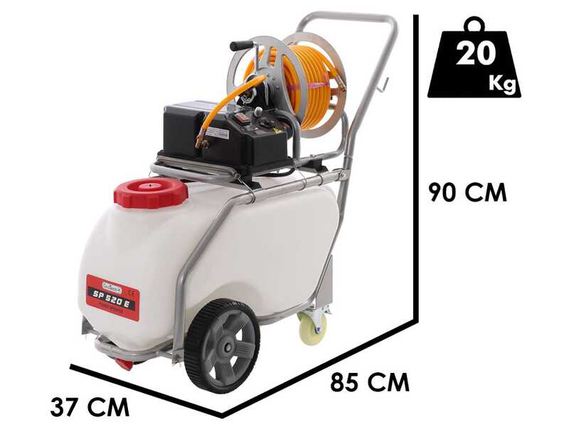 GeoTech SP 520 E - Pompa irroratrice elettrica a batteria carrellata - 50L