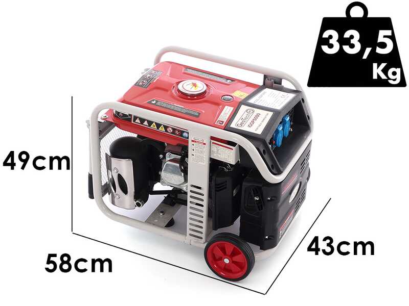 GeoTech-Pro iGGP5000 - Generatore di corrente carrellato a inverter 4 kW - Continua 3.5 kw Monofase