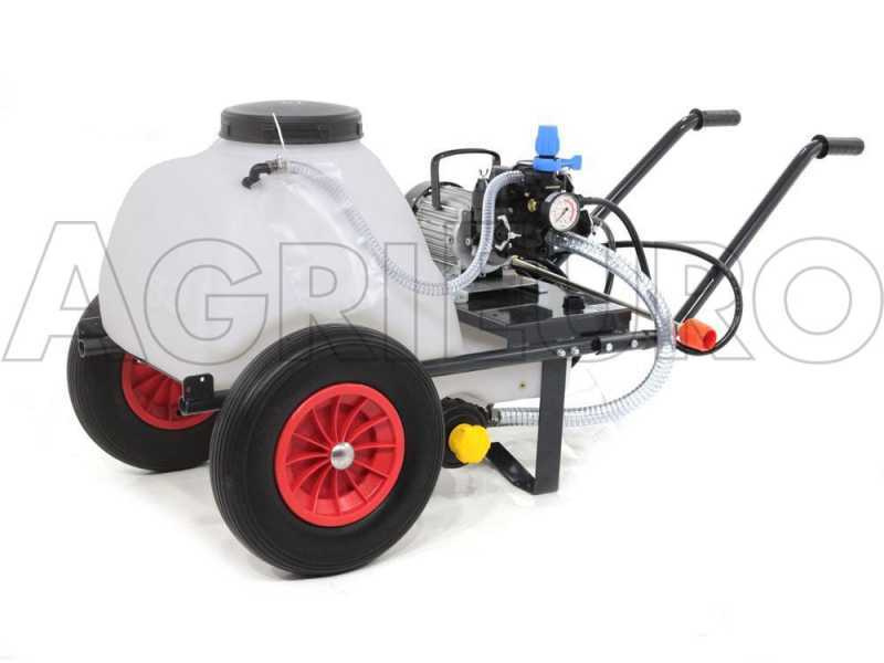 Kit motopompa irrorazione - Pompa Comet MC25 con motore elettrico con carrello e serbatoio 80L
