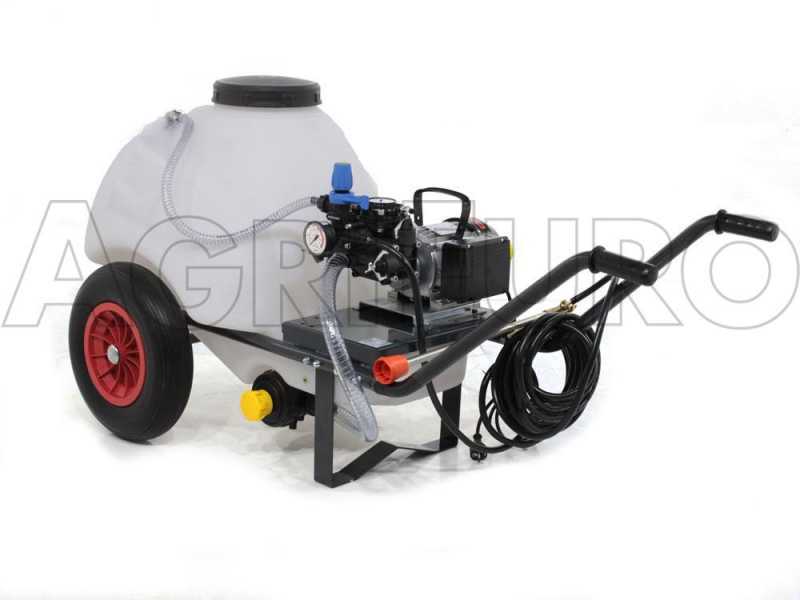 Kit motopompa irrorazione - Pompa Comet MC25 con motore elettrico con carrello e serbatoio 120L