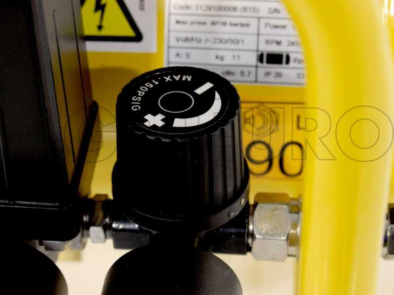 ABAC VENTO B15 - Compressore aria elettrico portatile monofase, oil-less - Motore 1.5 HP - 6 lt