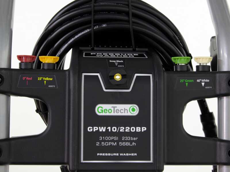 GeoTech GPW 10/220 BP - Idropulitrice a scoppio semiprofessionale - 233 bar - 568 L/h - motore a benzina 208cc 7 HP