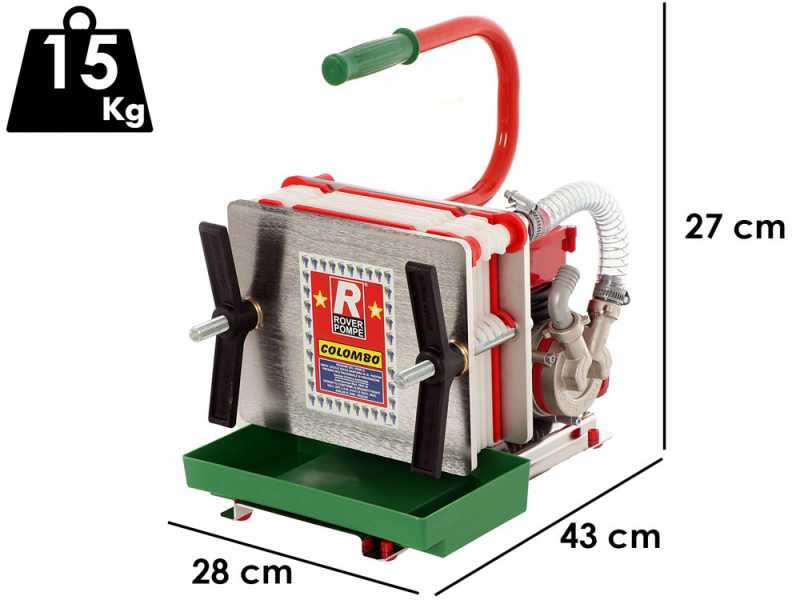 Rover Colombo INOX 6 - Filtro per vino a cartoni e piastre - pompa enologica per filtrare vino