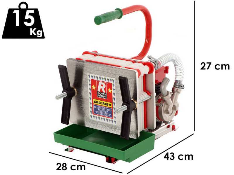 Rover Colombo INOX 6 - Filtro per vino a cartoni e piastre - Pompa per vino in Novax