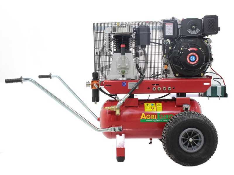 Motocompressore GVD 50/700 AE con motore diesel - compressore a scoppio gasolio avviamento elettrico (700lt/min)