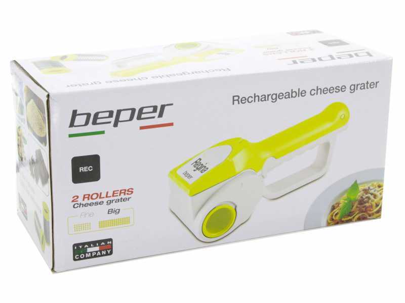 Beper Regina Bianco/Giallo - Grattugia a batteria - Cordless ricaricabile