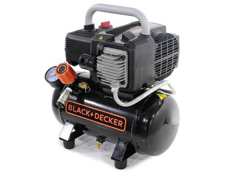Black &amp; Decker BD195 6 NK - Compressore aria elettrico portatile monofase, oil-less - Motore 1.5 HP - 6 lt 