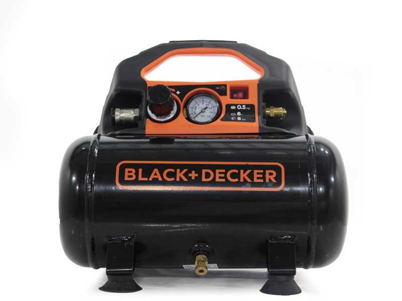 Black &amp; Decker BD 55/6 - Compressore aria elettrico portatile monofase, oil-less - Motore 0.5 HP - 6 lt 
