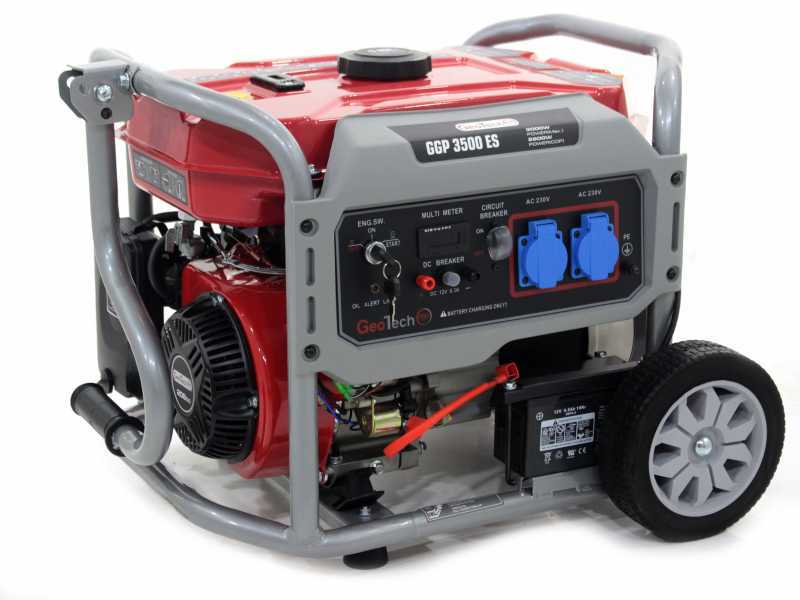 GeoTech-Pro GGP 3500 ES - Generatore di corrente carrellato con AVR 3 kW - Continua 2.8 kw Monofase