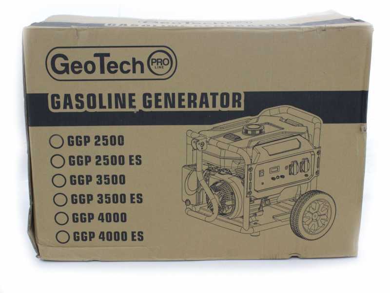 GeoTech Pro GGP 4000 ES - Generatore di corrente carrellato con AVR 3.6 kW - Continua 3.2 kw Monofase