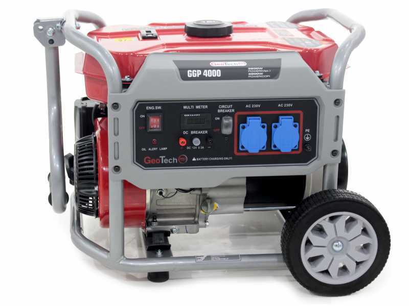 GeoTech-Pro GGP 4000 - Generatore di corrente carrellato con AVR 3.6 kW - Continua 3.2 kw Monofase