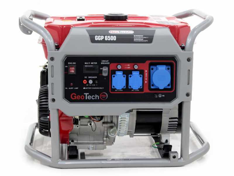 GeoTech-Pro GGP 6500 - Generatore di corrente carrellato con AVR 5.4 kW - Continua 5 kw Monofase