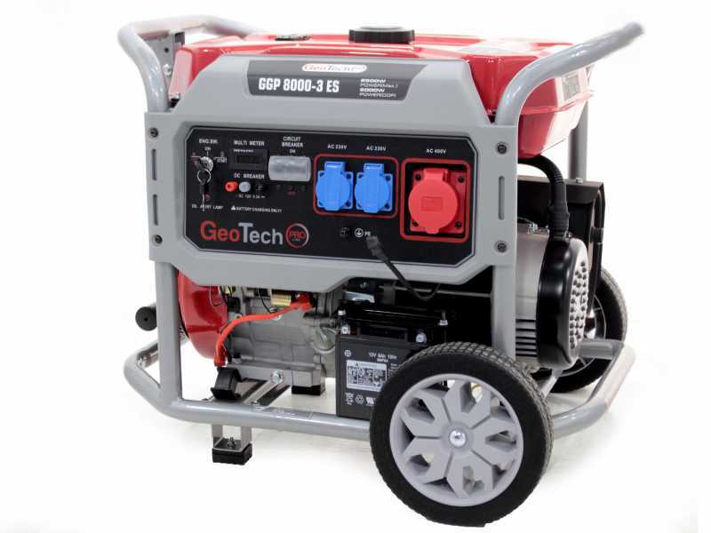 GeoTech-Pro GGP 8000-3 ES - Generatore di corrente carrellato con AVR 6.5 kW - Continua 6 kwTrifase