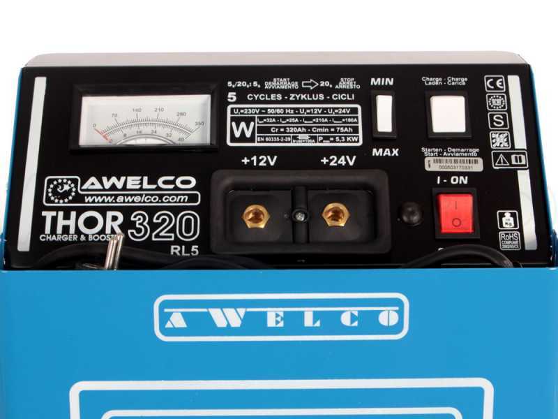 Awelco THOR 320 Booster - Caricabatterie avviatore - carrellato - monofase - batterie 24-12V