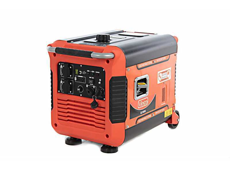 Vinco QL3000i - Generatore di corrente silenziato carrellato a inverter 3 kW - Continua 2.8 kW Monofase