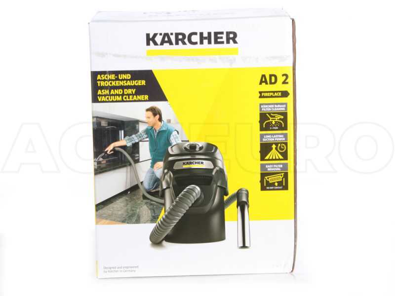 Karcher AD 2 - Aspiracenere a bidone - vano raccolta in metallo da 14 lt - motore 600 W