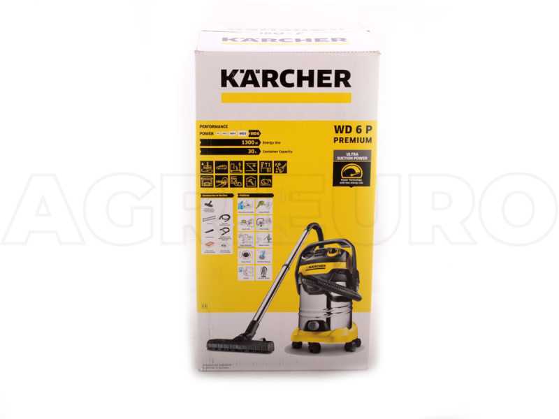 Karcher AD 4 Premium - Aspiracenere a bidone - vano raccolta in metallo da 17 lt, motore 600W