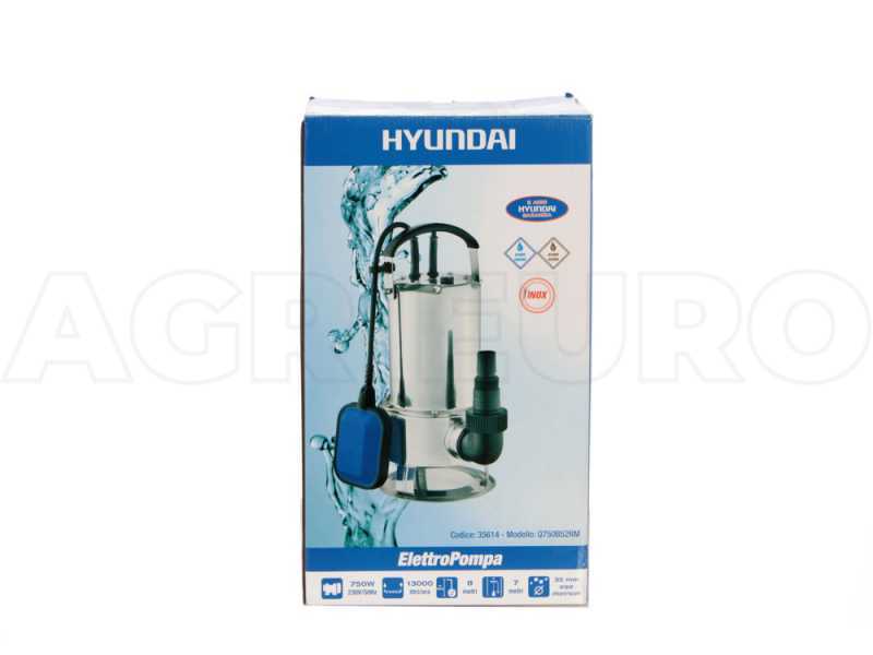 Pompa sommersa elettrica acque sporche e chiare Hyundai Q750B52RM in acciaio INOX - da 750 W