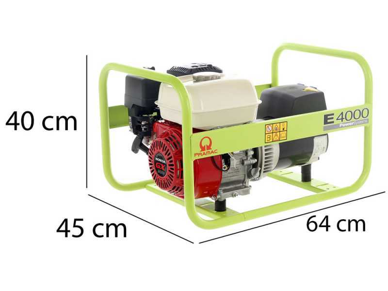Pramac E 4000 - Generatore di corrente 2,6 kW monofase a benzina - Con motore Honda GX 200