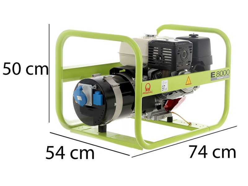 Pramac E 8000 - Generatore di corrente 6.4 kW - Continua 5.4 kW Monofase