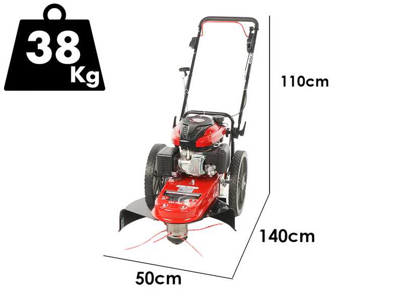 GeoTech DG 58 F - Decespugliatore a ruote a benzina 4 tempi a spinta