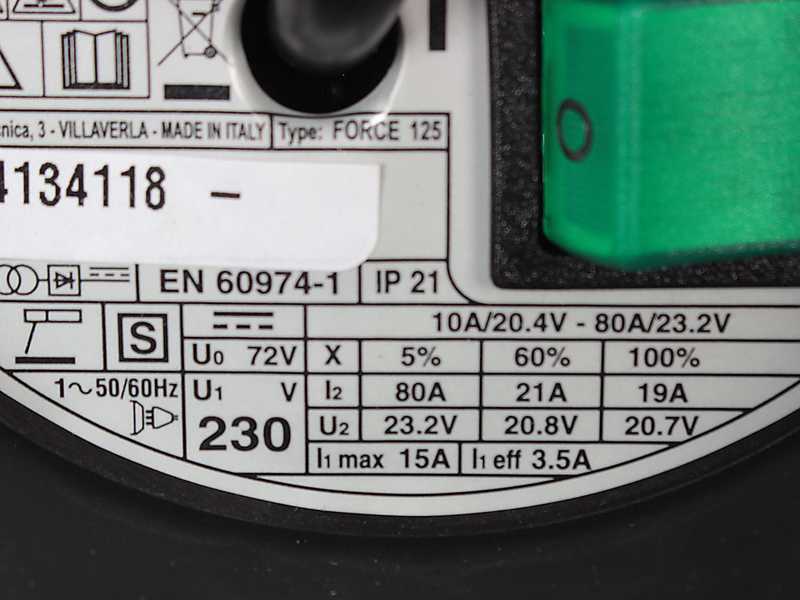 Telwin Force 125 - Saldatrice Inverter (MMA) + Valigetta, corrente continua (DC)