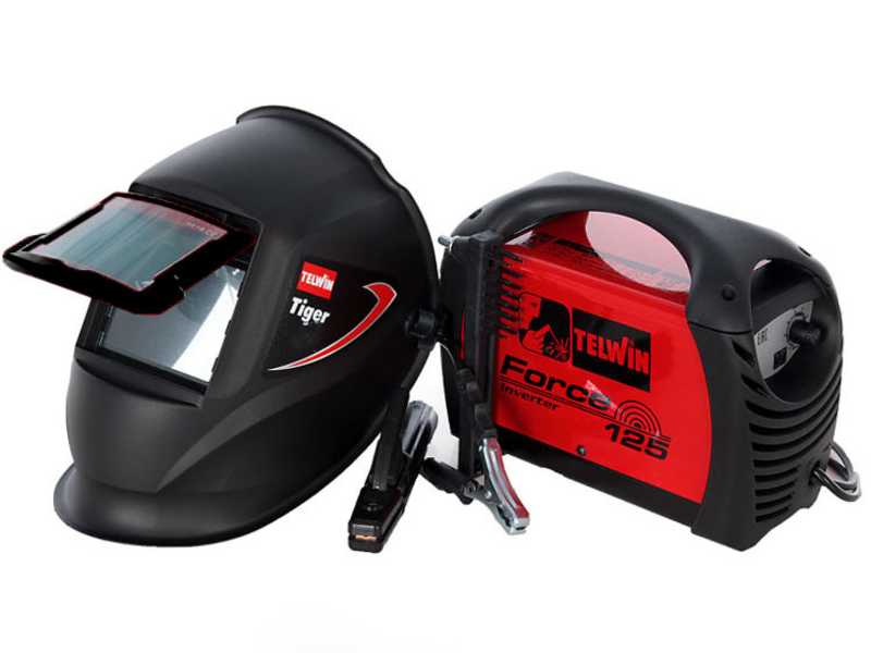 Telwin Force 125 - Saldatrice Inverter (MMA) + Maschera, corrente continua (DC)