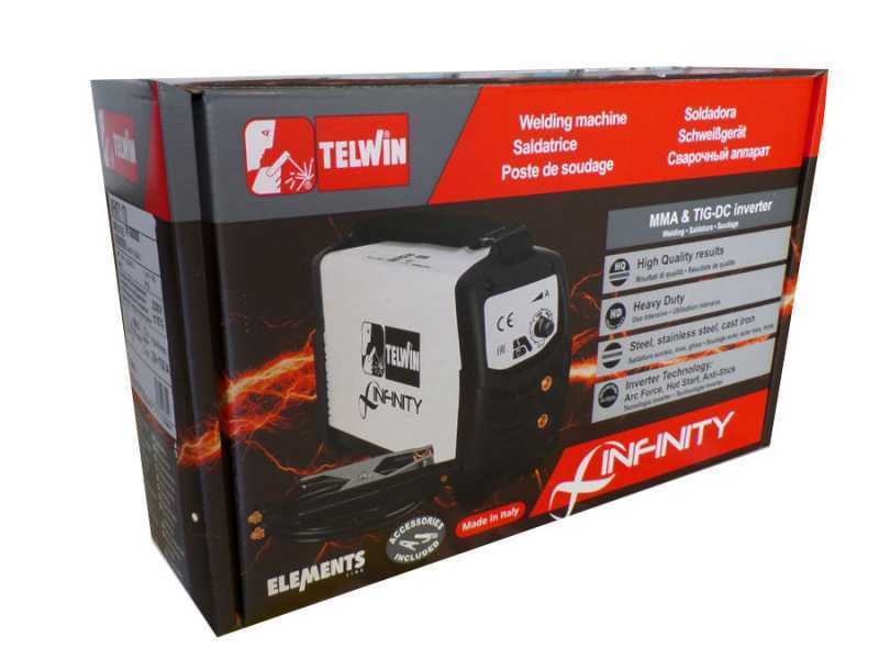 Saldatrice inverter a elettrodo e TIG a corrente continua Telwin Infinity 170 - 150 A - Kit