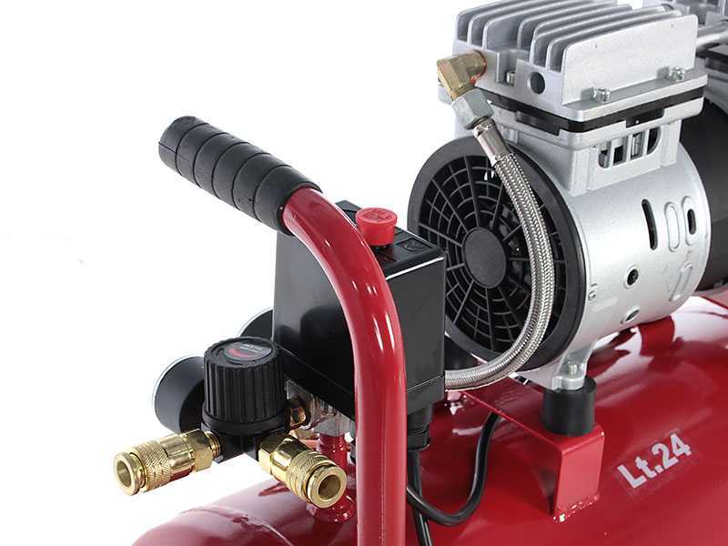 Compressore aria elettrico silenziato 24 lt oilless GeoTech S-AC 24.8.10 - motore 1 hp