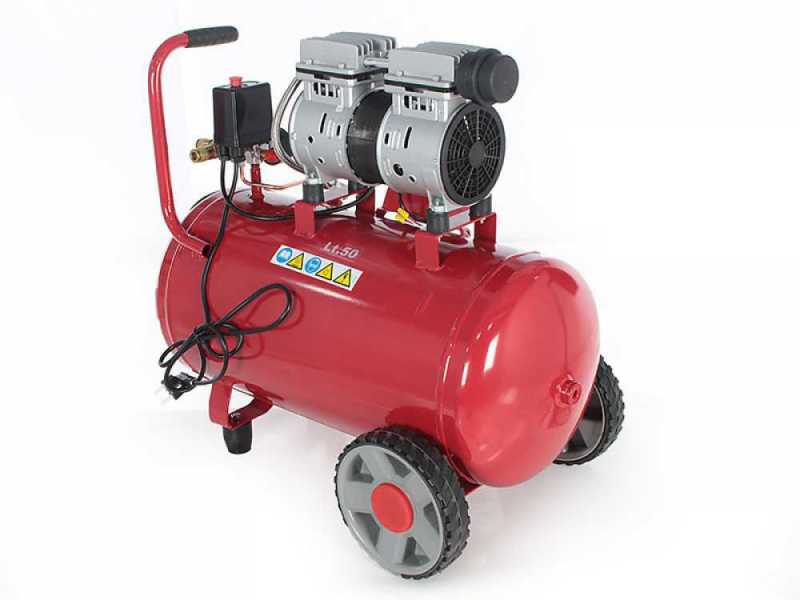 GeoTech S-AC 50.8.10 - Compressore aria elettrico silenziato 50 lt oilless - motore 1 HP