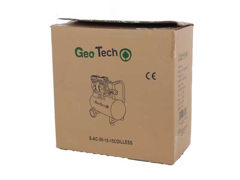 GeoTech S-AC 50.8.10 - Compressore aria elettrico silenziato 50 lt oilless - motore 1 HP