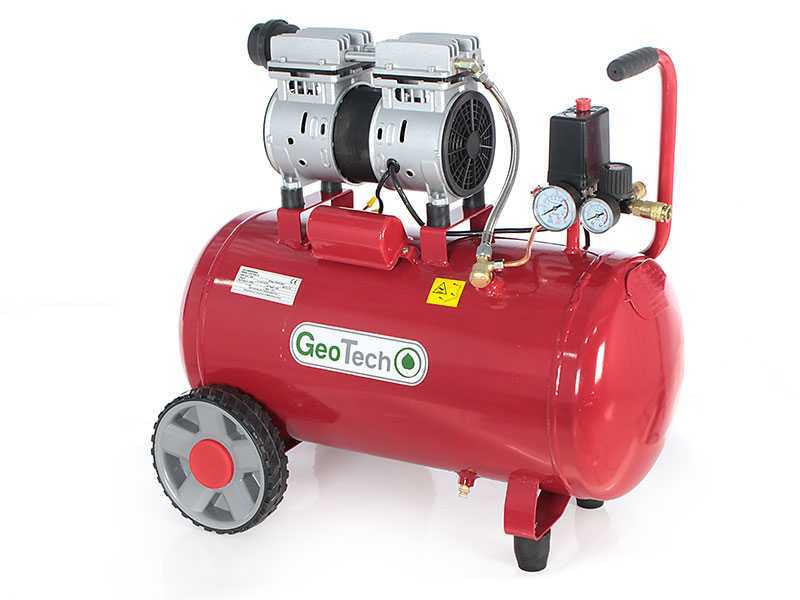 GeoTech S-AC 50.8.10 - Compressore aria elettrico silenziato 50 lt oilless - motore 1 HP