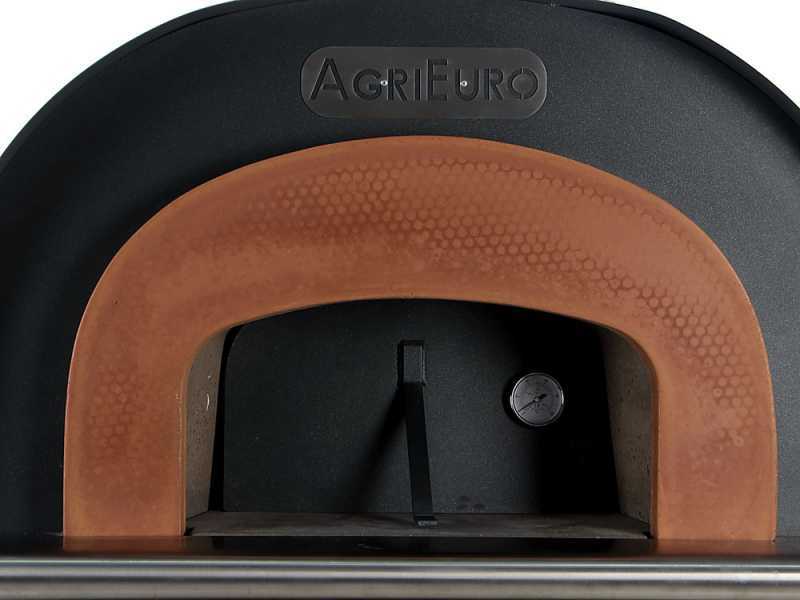 AgriEuro Cibus Inox 800 - Forno a legna da esterno con camera &Oslash; 80, capacit&agrave; cottura 5 pizze