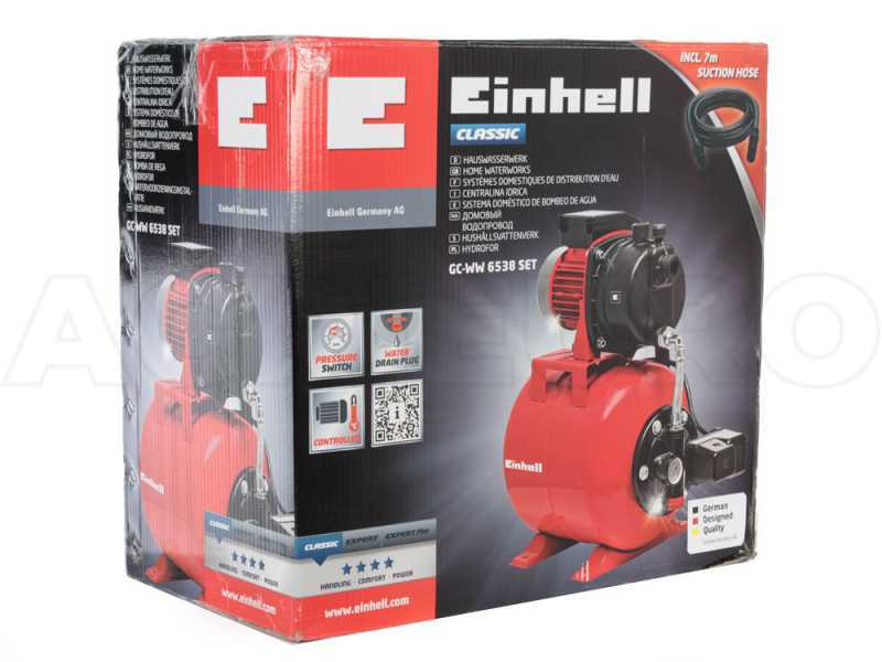 Einhell GC-WW 6538 Set - Pompa Autoclave elettrica - serbatoio 20 l - tubo aspirazione 7 mt