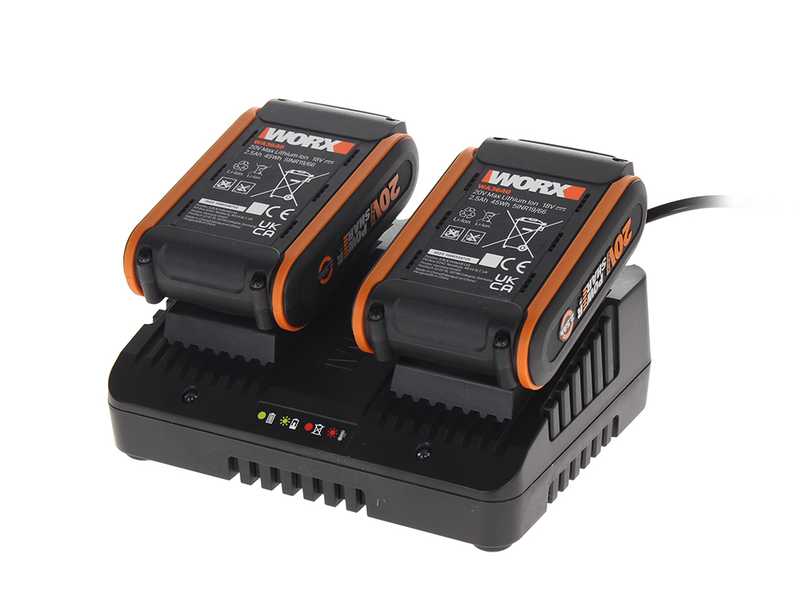 Worx WG779E - Tagliaerba a batteria - 2x20V/2,5Ah - Taglio 34 cm