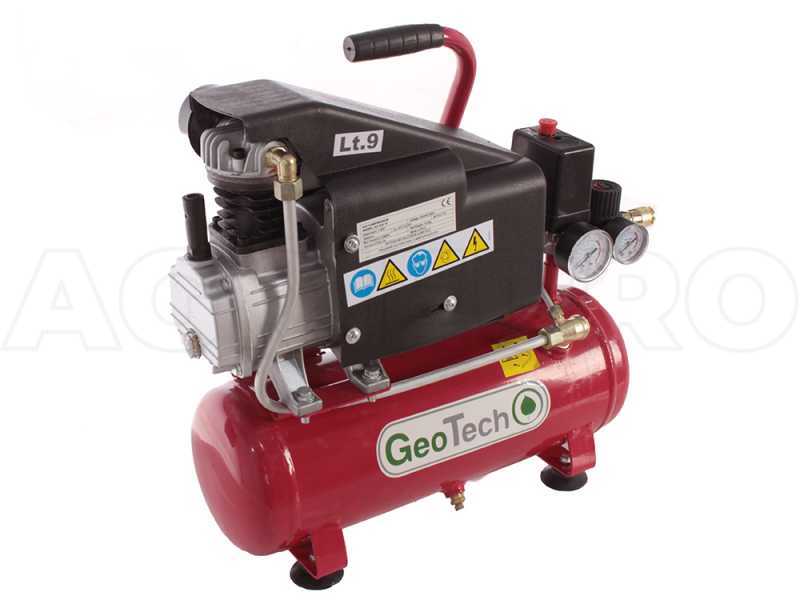 GeoTech AC9-8-15 - Compressore elettrico compatto portatile - Motore 1.5 HP - 9 lt aria compressa